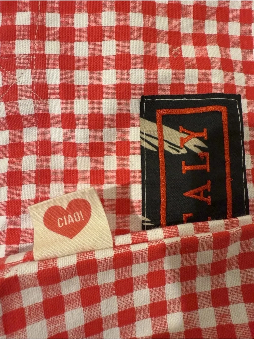 Red Gingham Tote Bag